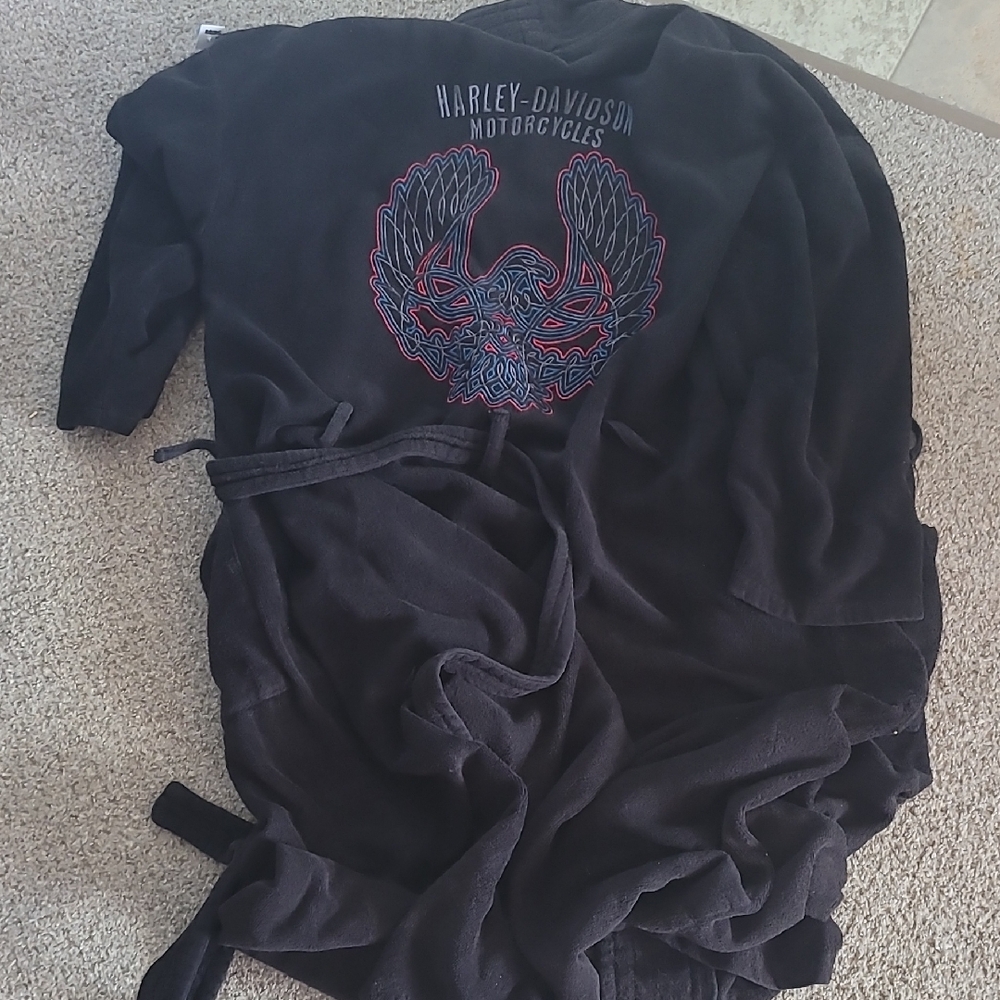 Harley-Davidson Black Robe with Red and Blue Winged Emblem